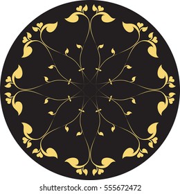 Floral Heart in Circle Pattern vector illustration (Valentines Concept), Southeast Asia Art Design