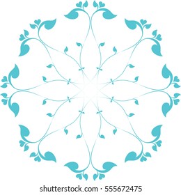 Floral Heart in Circle Pattern vector illustration (Valentines Concept), Southeast Asia Art Design