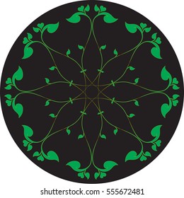 Floral Heart in Circle Pattern vector illustration (Valentines Concept), Southeast Asia Art Design