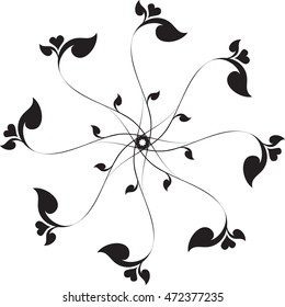 floral heart circle and star shape pattern background wallpaper texture textile vector based on southeast Asia design