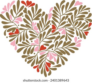 Blumenherz. Valentinstag. Vektorgrafik.