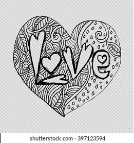 Floral heart. Decorative style.
