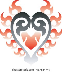 floral heart of fire