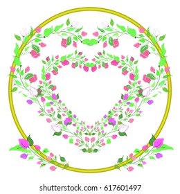 floral heart frame