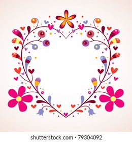 floral heart frame