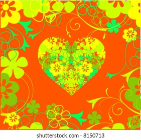 floral heart and frame