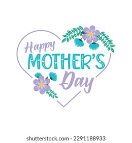 Floral heart Happy Mother's Day vector illustration