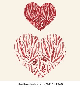 floral heart illustration/vector