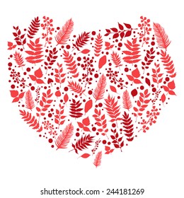 floral heart illustration/vector