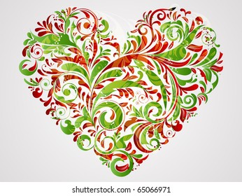 floral heart for saint valentines day