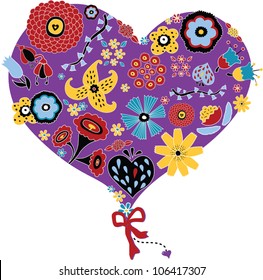 Floral heart shape