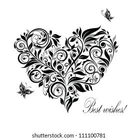 Forma floral del corazón