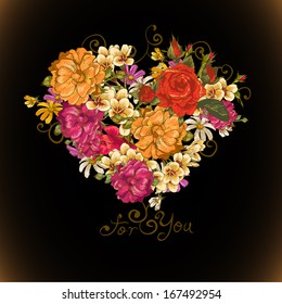 Floral heart shape