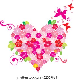 Floral heart shape