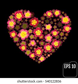 Floral heart shape with 3d effect