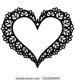 Floral heart shape frame for printing, engraving,paper cutting, laser cutting and so on.