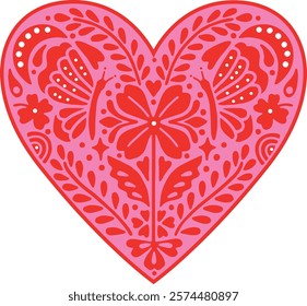 Floral Heart shape vector art Illustration