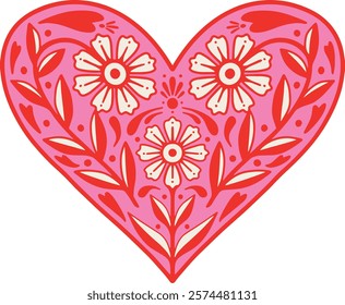 Floral heart shape vector art