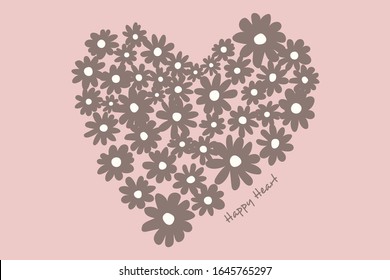 Floral heart shape.
Vector illustration of beautiful hand drawn flowers and plants in heart. The best for Valentines Day, Wedding and Birthday design.
