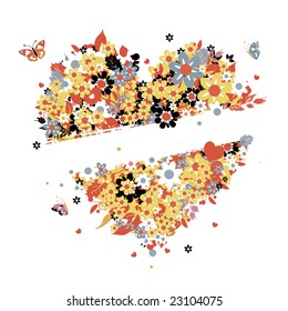 Floral heart shape for your design