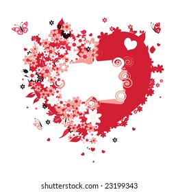 Floral heart shape for your design