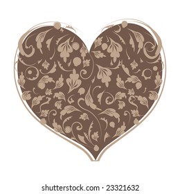 Floral heart shape for your design