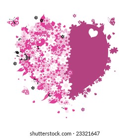 Floral heart shape for your design