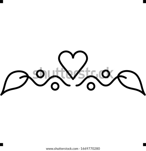 Floral heart shaped logo
in outlines 