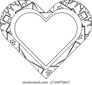 Coração Floral Ilustração Vetor Simples Para Decoração De Casamento Elegante E Design Romântico Cartão De Namorados.