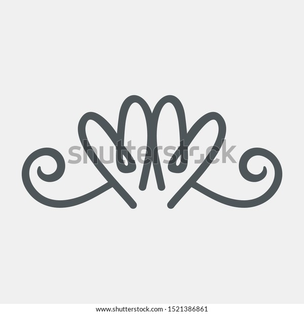 Floral heart swirl Ornamental decoration\
element vector quality vector illustration\
cut