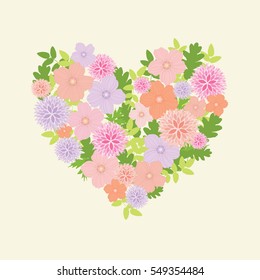  Floral Heart - Valentine's Day Illustration - vector eps10