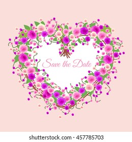 Floral Heart. vector flowers. heart with flowers