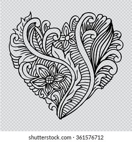 Floral heart. Vector illustration.