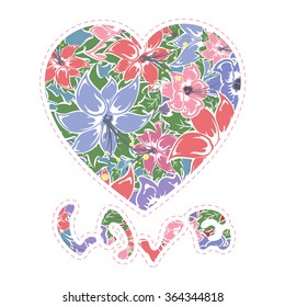 Floral heart, vector illustration