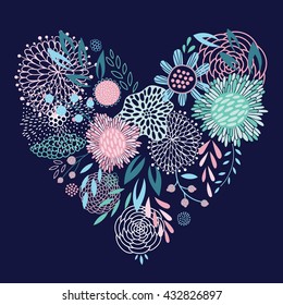 Floral heart. Vector illustration