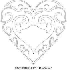 floral heart vector illustration / Laos style design