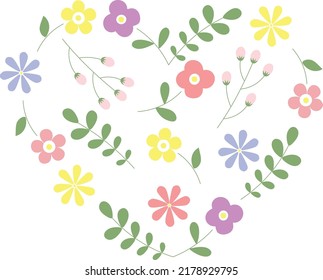 Floral Heart Wreath Vectors
Cute