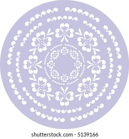 floral hearts elements with purple background