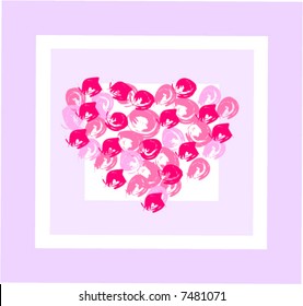 Floral hearts - greeting card, pattern, background