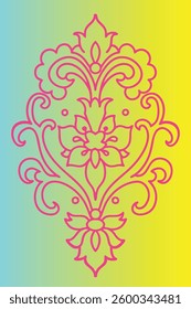 Floral heart-shaped abstract background with decorative elements.