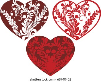 floral heart-shapes