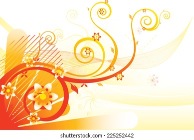 Floral heat curves dissolve into the air vector background