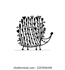 Floral hedgehog, logo set for your design