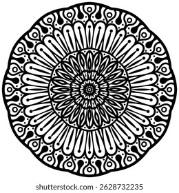 Floral henna or mehndi style mandala design. Traditional and Cultural Beautiful Mandala Pattern Design. 