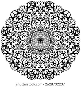 Floral henna or mehndi style mandala design. Traditional and Cultural Beautiful Mandala Pattern Design. 
