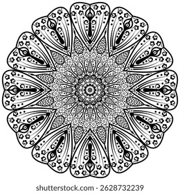 Floral henna or mehndi style mandala design. Traditional and Cultural Beautiful Mandala Pattern Design. 