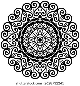 Floral henna or mehndi style mandala design. Traditional and Cultural Beautiful Mandala Pattern Design. 