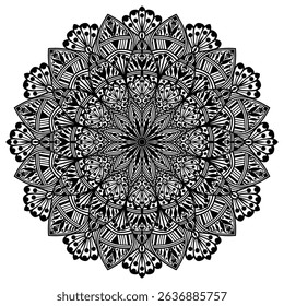 Floral henna or mehndi style mandala design. Traditional and Cultural Beautiful Mandala Pattern Design. 