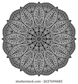 Floral henna or mehndi style mandala design. Traditional and Cultural Beautiful Mandala Pattern Design. 
