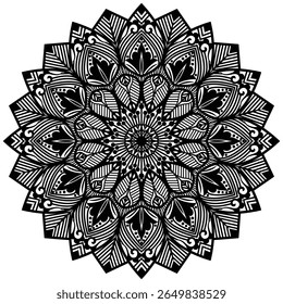 Floral henna or mehndi style mandala design. Traditional and Cultural Beautiful Mandala Pattern Design.  
